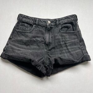 2/25 PACSUN Mom Short Cut off denim shorts black denim size 27 pac Sun cotton